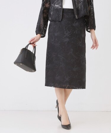 【手洗い可／日本製／セットアップ可】オパール加工タイトスカート