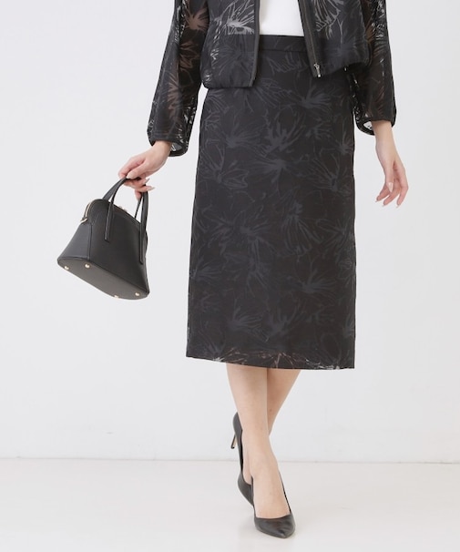 【手洗い可／日本製／セットアップ可】オパール加工タイトスカート