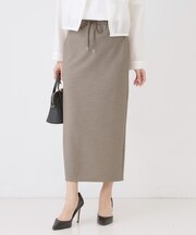 【手洗い可／日本製】ジャージ素材ナローロングスカート