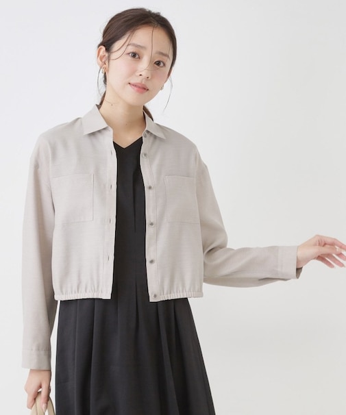 【手洗い可/ショート丈】クロップドシャツ