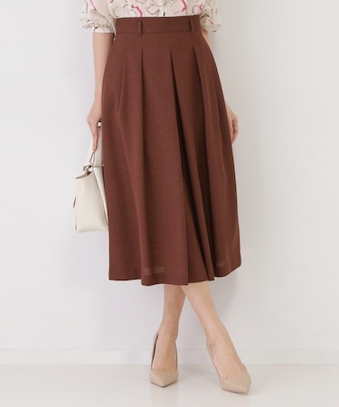 【手洗い可／日本製】タックフレアスカート