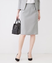 【手洗い可／日本製／セットアップ可】リネンライク タイトスカート