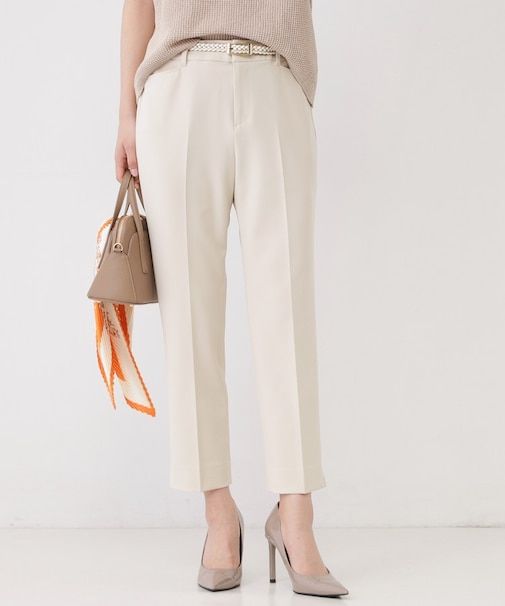 【手洗い可】センタープレス入テーパードパンツ