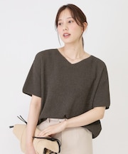 【手洗い可／日本製】和紙混ニットトップス