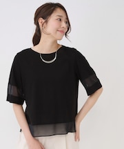 【手洗い可／日本製】異素材ドッキングのプルオーバー