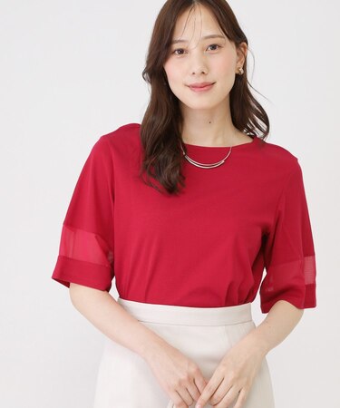 【手洗い可／日本製】異素材ドッキングのプルオーバー