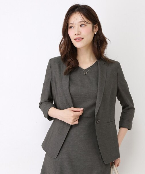 【手洗い可／日本製／接触冷感】リネンライクテーラードジャケット