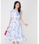 【手洗い可／日本製／セットアップ可】アート的プリントのフレアースカート
