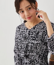 【手洗い可／日本製】ジオメトリックワンピース