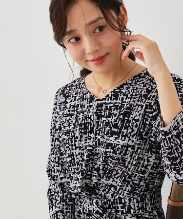 【手洗い可/日本製】ジオメトリックワンピース