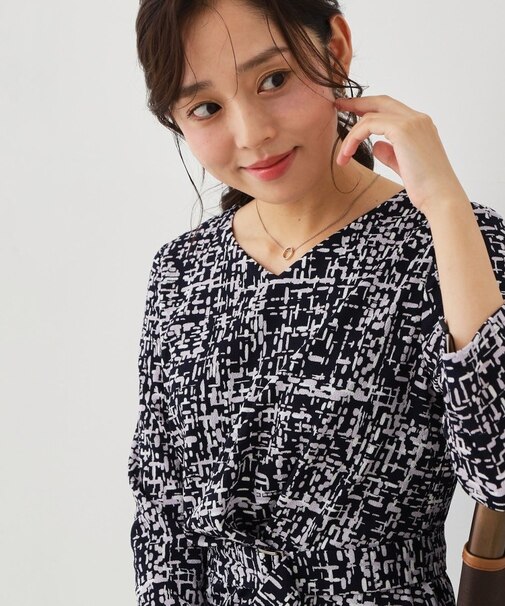 【手洗い可/日本製】ジオメトリックワンピース