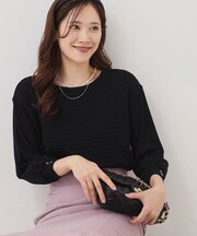 【手洗い可/日本製】シアー天竺 七分袖ニット
