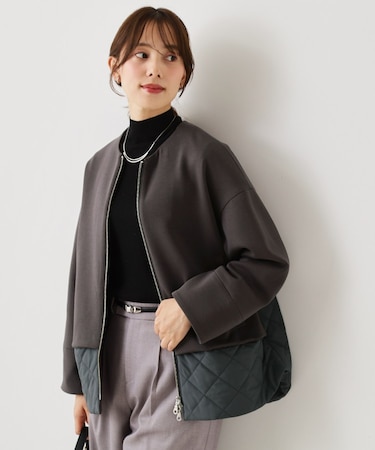 ノーカラーブルゾン