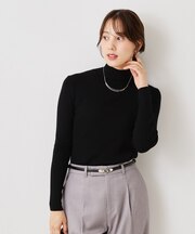 【手洗い可/日本製】ハイネックリブニット