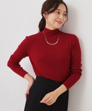 【手洗い可/日本製】ハイネックリブニット