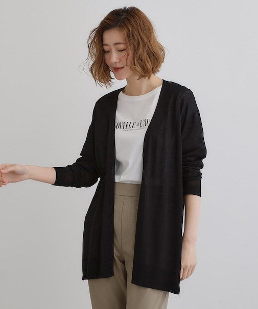 【接触冷感/UVカットetc】夏に嬉しい機能付き！ベーシックロングカーディガン
