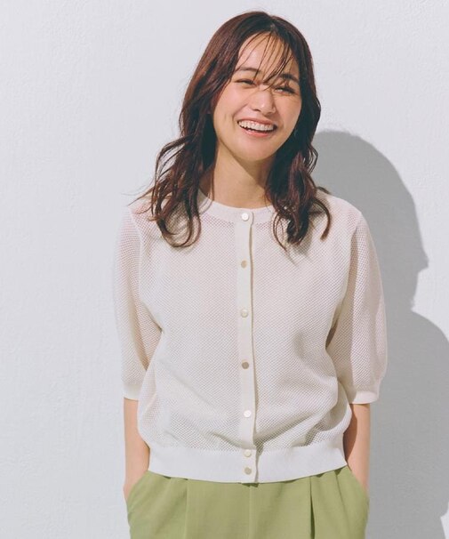 1枚でも映える上品メッシュカーディガン