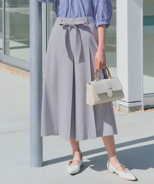 サッシュベルトスカートライクパンツ