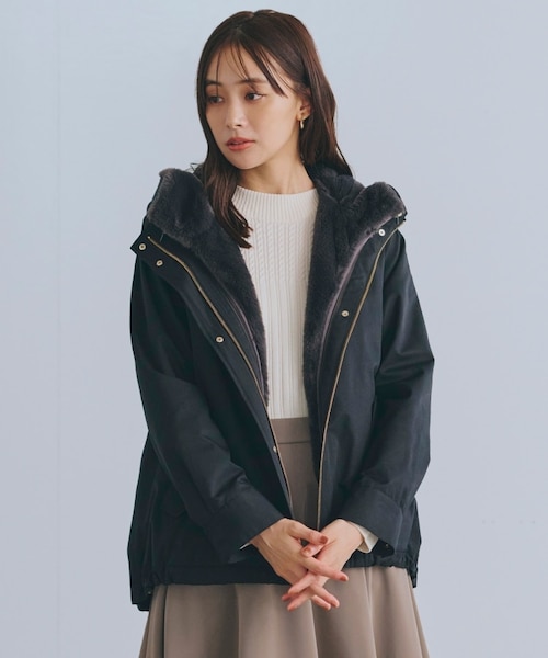 ブラック【撥水】 3WAYフェイクファーライナーマウンテンパ ーカ 撥水】3WAYフェイクファーライナーマウンテンパーカ｜グローブの