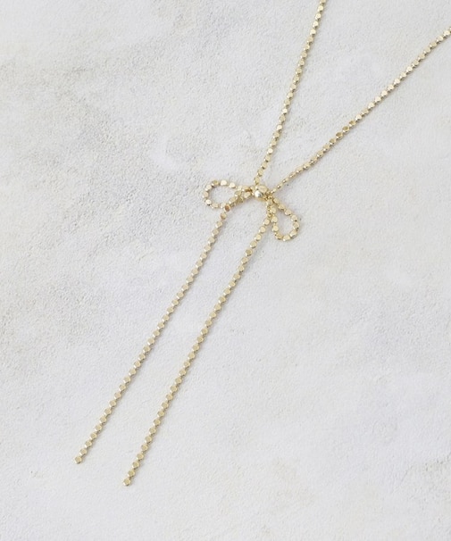 ドットチェーンリボンネックレス