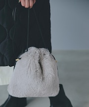 リサイクルエコファー巾着ショルダー