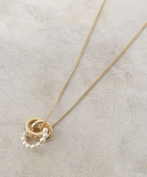 パール調ビジューリングY字ネックレス【入卒対応可】