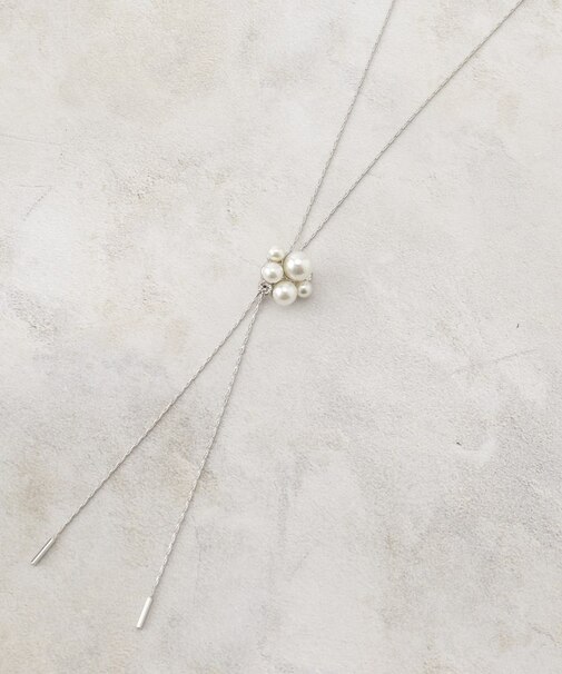 パール調ビジュースライドネックレス【入卒対応可】