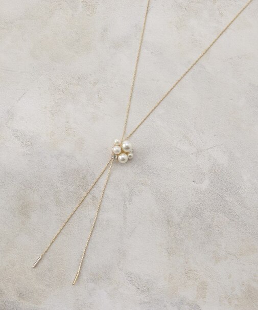 パール調ビジュースライドネックレス【入卒対応可】