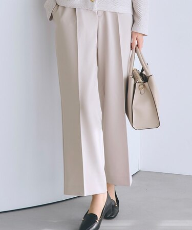 【洗える】しなやかストレッチワイドパンツ