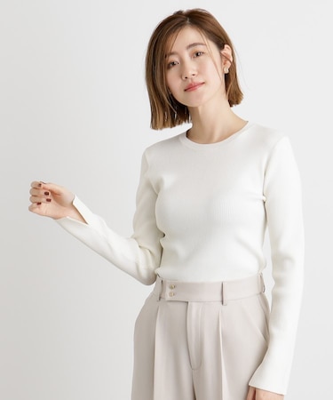 【抗ピル/MW】リブニットプルオーバー