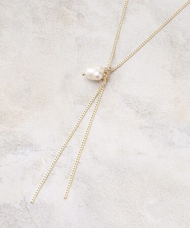 淡水パールY字ショートネックレス