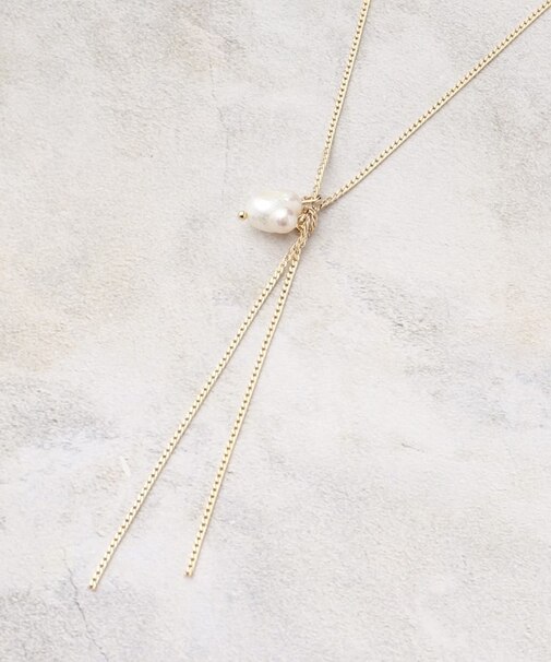 淡水パールY字ショートネックレス