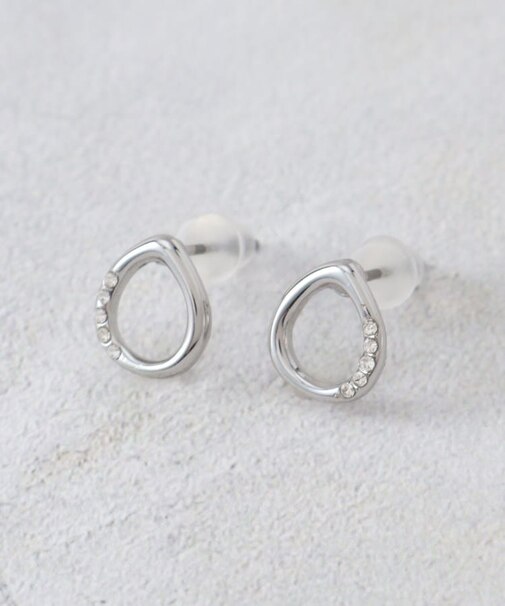 キュービックビジュードロップフォルムピアス【入卒対応可】