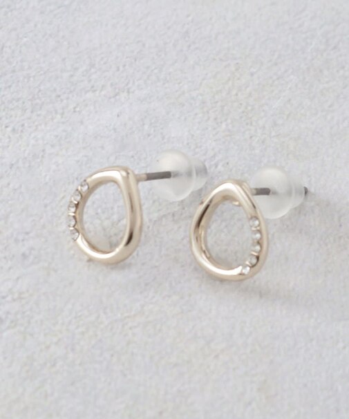 キュービックビジュードロップフォルムピアス【入卒対応可】