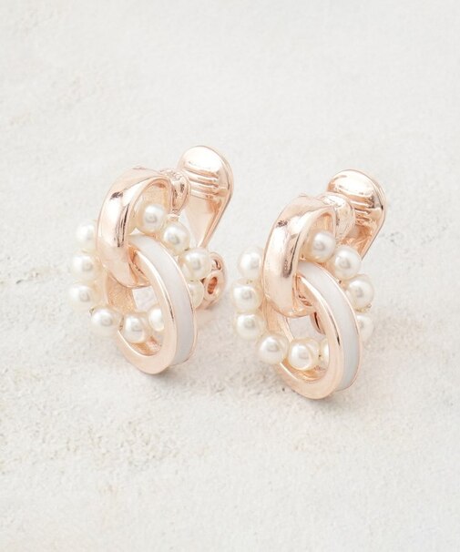 痛くなりにくい エポパール調リングイヤリング