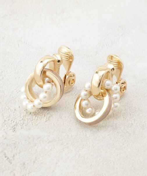 痛くなりにくい エポパール調リングイヤリング