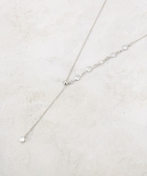 ビジューラインY字スライドネックレス