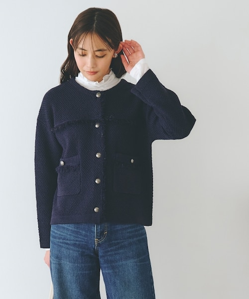 ツイードニットジャケット｜グローブの通販｜&mall（アンドモール
