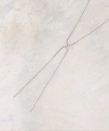 ダイヤ調レーンリボンネックレス