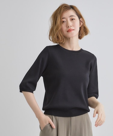 ひんやり多機能・やわらかドライタッチ五分袖プルオーバー