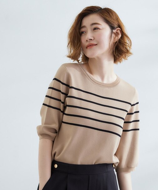 ひんやり多機能・やわらかドライタッチ五分袖プルオーバー