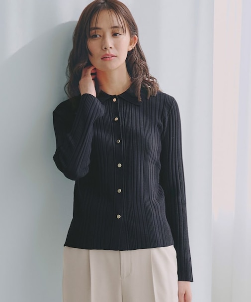 ワイドリブポロニット