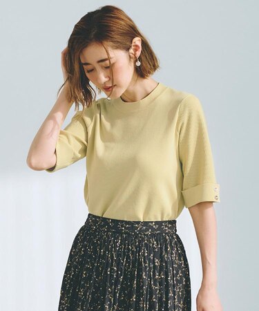 【ひんやり多機能】やわらかドライタッチワイドスリーブプルオーバー