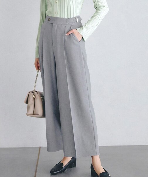 サイドバックルワイドパンツ