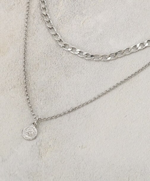 ミニコイン2連チェーンネックレス
