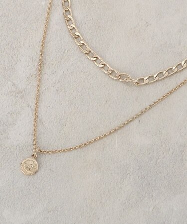 ミニコイン2連チェーンネックレス