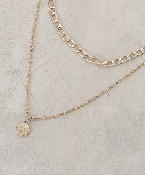 ミニコイン2連チェーンネックレス