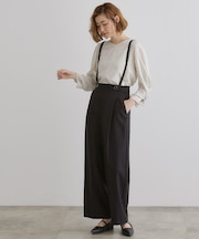 2WAYショルダーストラップワイドパンツ