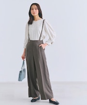2WAYショルダーストラップワイドパンツ