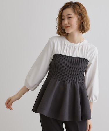 ニットビスチェドッキングシャツ